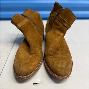 Frye Men's Grady Jodphur Suede Ankle Boots Size 8.5D Side Zip Strap Buckle